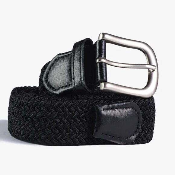 Mugsy jeans men’s one size fits most black woven stretch belt - Picture 1 of 7